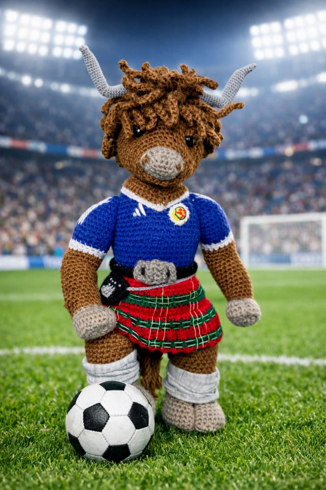 Hamish the Football Highland Cow